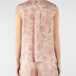 Camicia Rosa smanicata in organza di lino stampata TO0203450272 572 SEVENTY 