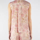 Camicia Rosa smanicata in organza di lino stampata TO0203450272 572 SEVENTY 