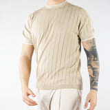 Maglia Sabbia in cotone a costine con profili a contrasto DK17020 30 DIKTAT 