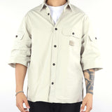 Camicia Sabbia con tasche e patch logo