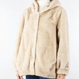 Ecopelliccia Beige con cappuccio e bottoni gioiello NS204 30 NO SECRETS 