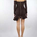 Mini abito Dark Chocolate in jersey crêpe con balza AB88062E2 EV9 ELISABETTA FRANCHI 