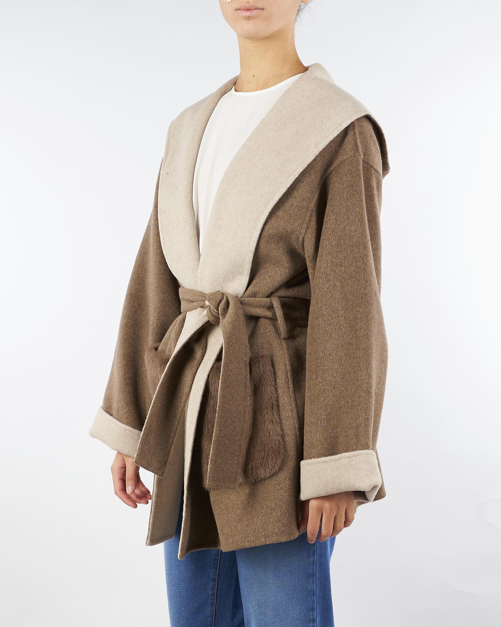 Cappotto corto Terra in double mistolana mélange<BR/> PM0165150975 220 SEVENTY 