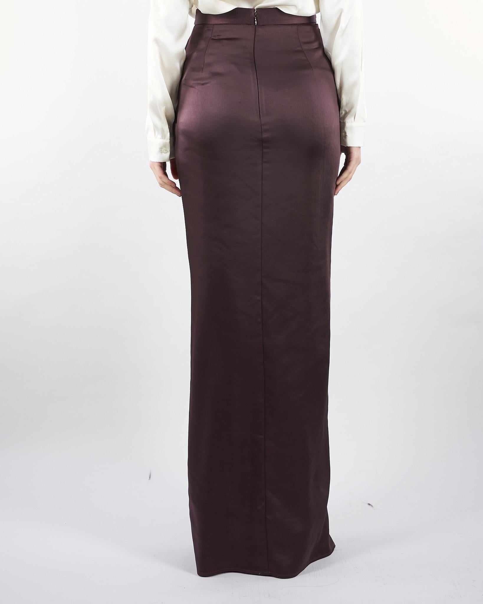 Gonna Merlot in raso con dettaglio gioiello GO14657E2 EA4 ELISABETTA FRANCHI 