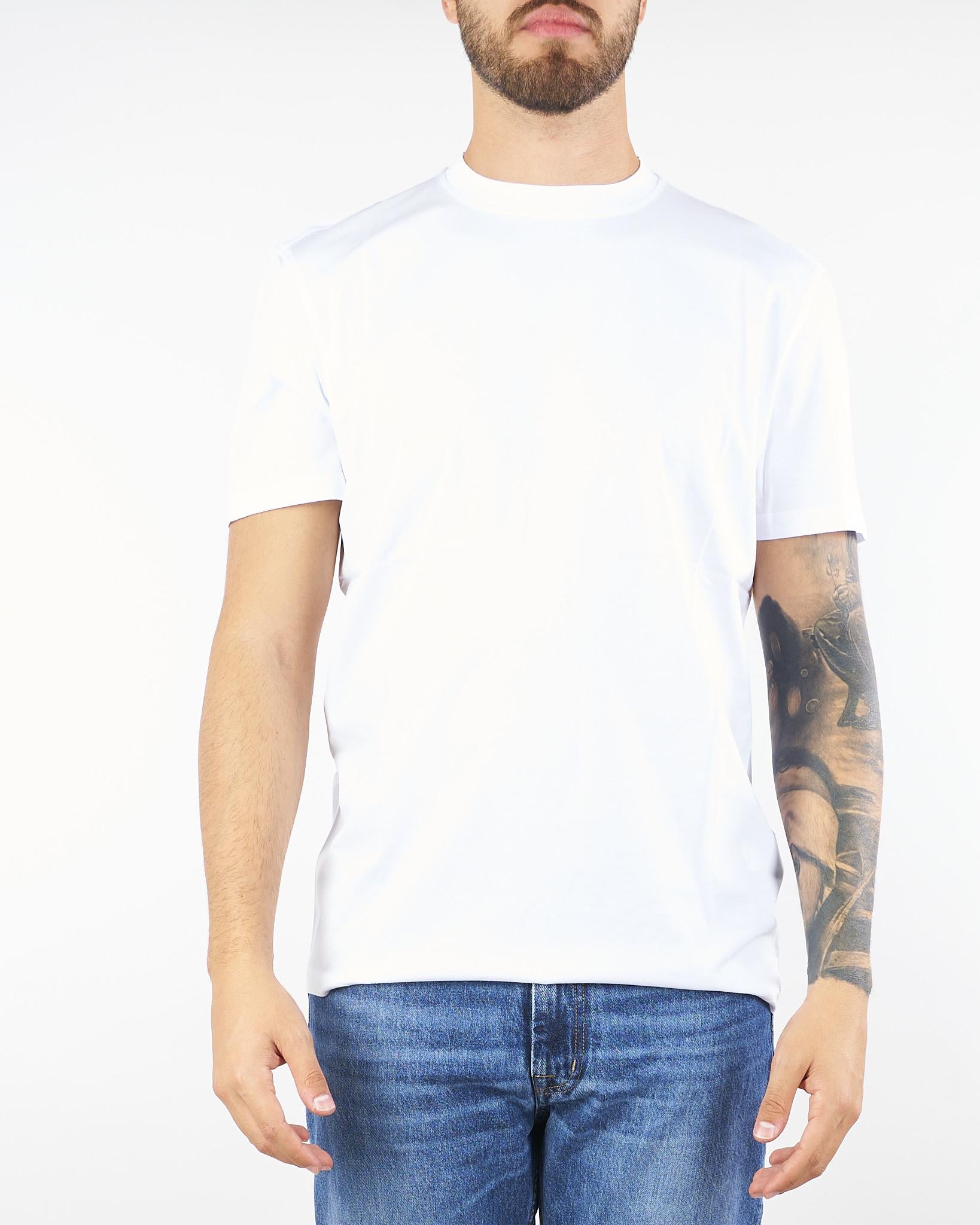 T-shirt Bianco basic in misto lyocell e cotone 8N1TE81JUVZ 100 EMPORIO ARMANI 