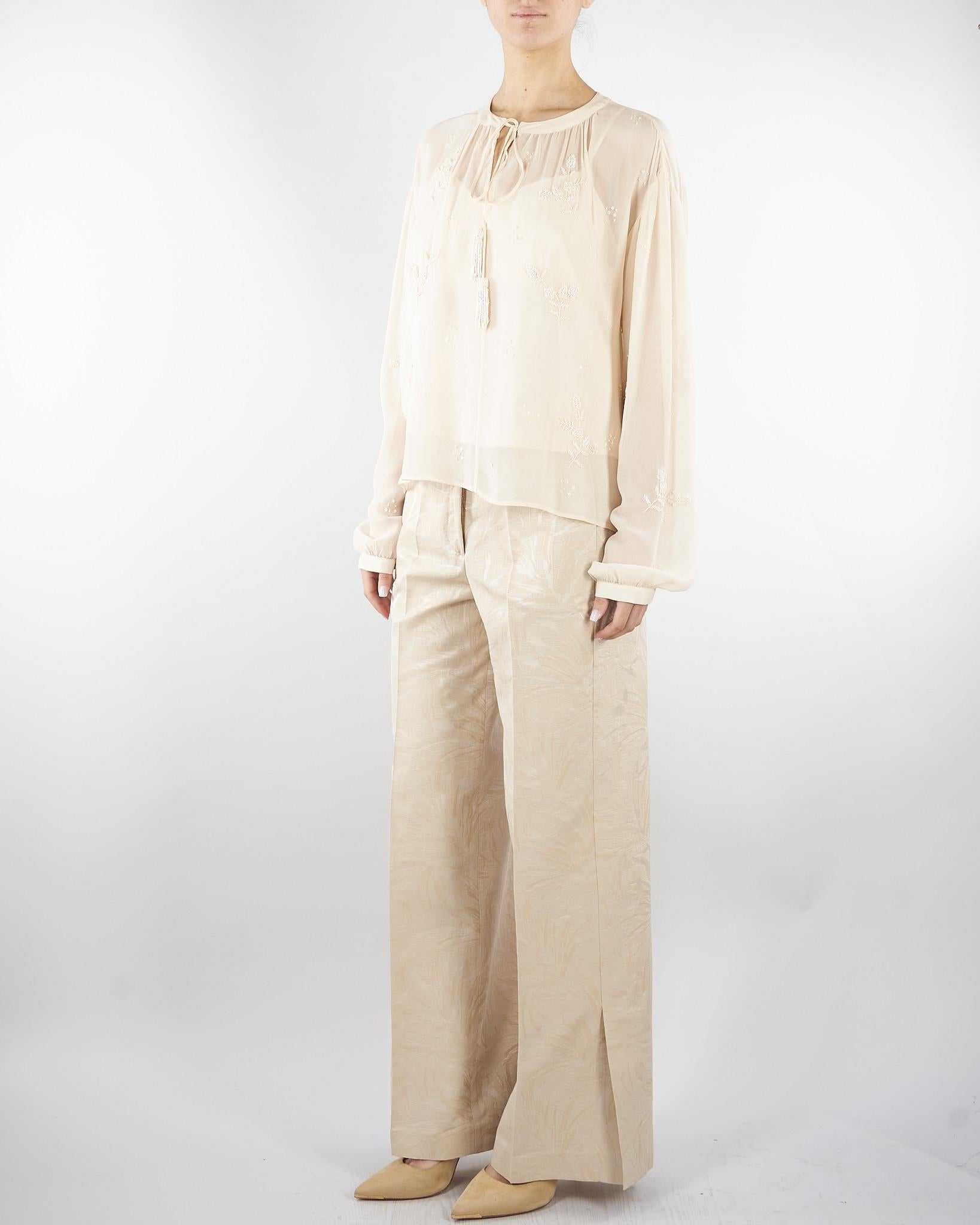 Casacca Crema in georgette ricamata CA151250450268 006 SEVENTY 