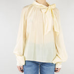 Camicia Giallo in organza con fiocco TAB0210 20 VICOLO 
