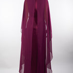 Abito Bordeaux in raso con volant A0129420 12 CLIPS 