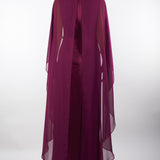 Abito Bordeaux in raso con volant A0129420 12 CLIPS 