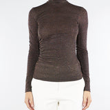 Maglia dolcevita Cioccolato in lurex MG00801TJER0061 V0746 SIMONA CORSELLINI 