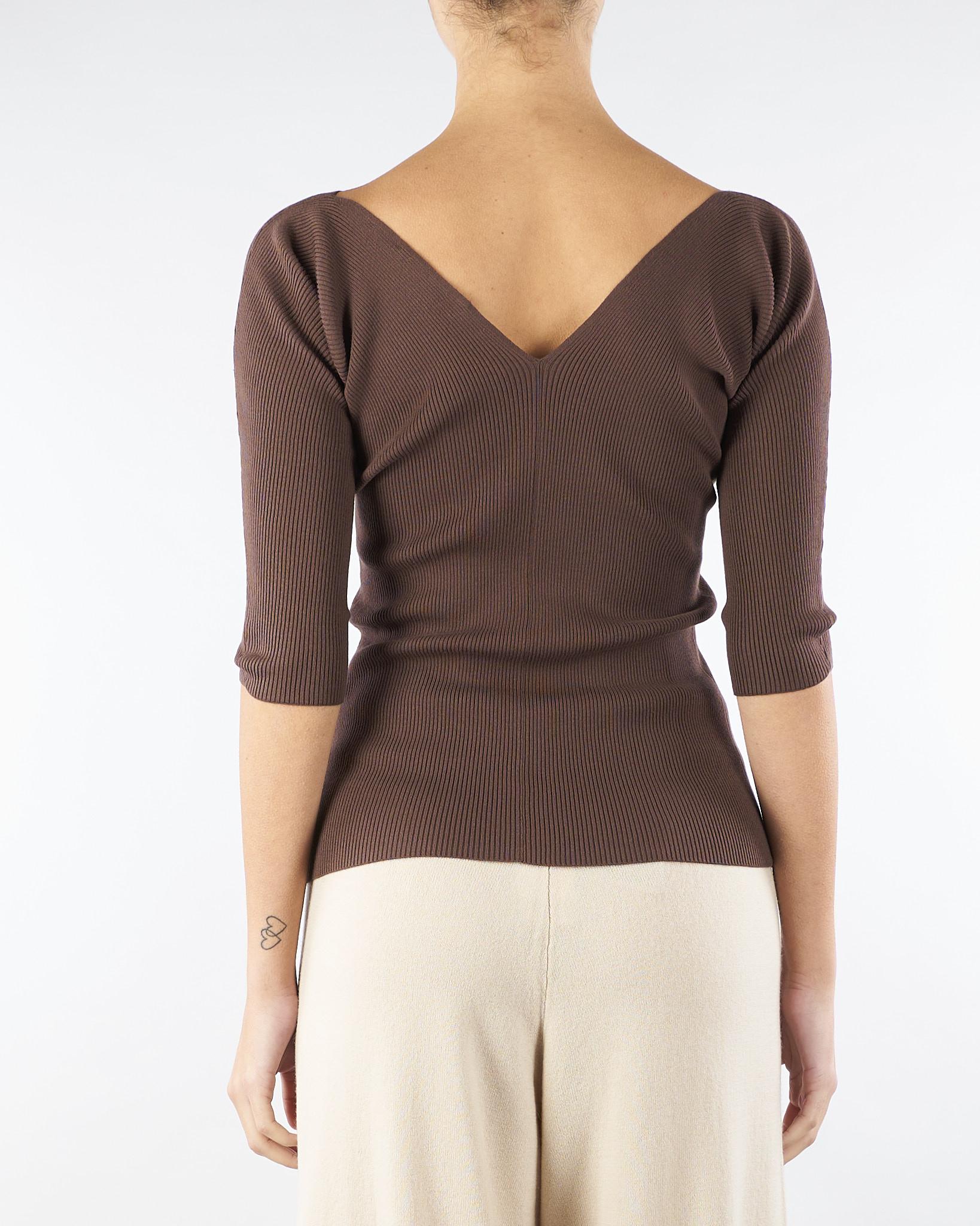 Maglia Marrone in filato di viscosa OCEANO 6 MAX MARA WEEKEND 