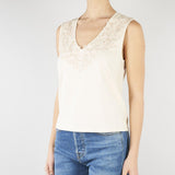 Top Crema in jersey con pizzo RA6152J5003 21406 BLUGIRL 