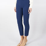 Pantaloni Oltremare slim in crêpe con placca logo