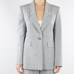 Blazer Grigio in tela stretch con cristalli MLLPASSO 1 MARELLA 
