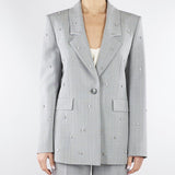 Blazer Grigio in tela stretch con cristalli MLLPASSO 1 MARELLA 
