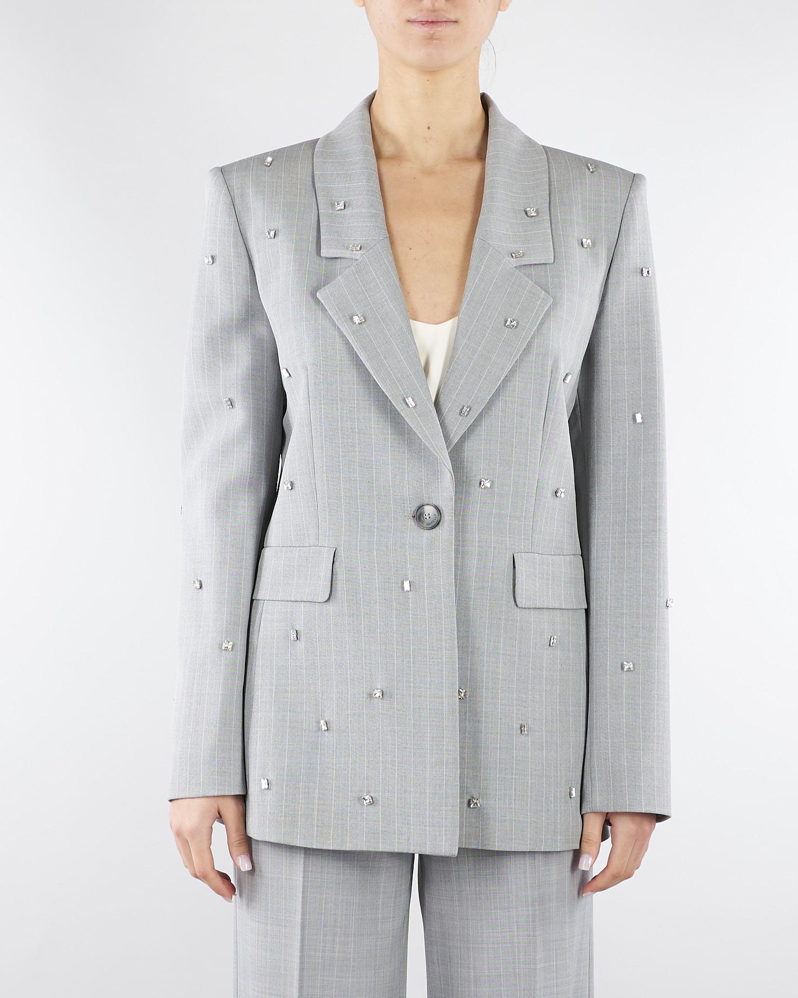 Blazer Grigio in tela stretch con cristalli MLLPASSO 1 MARELLA 