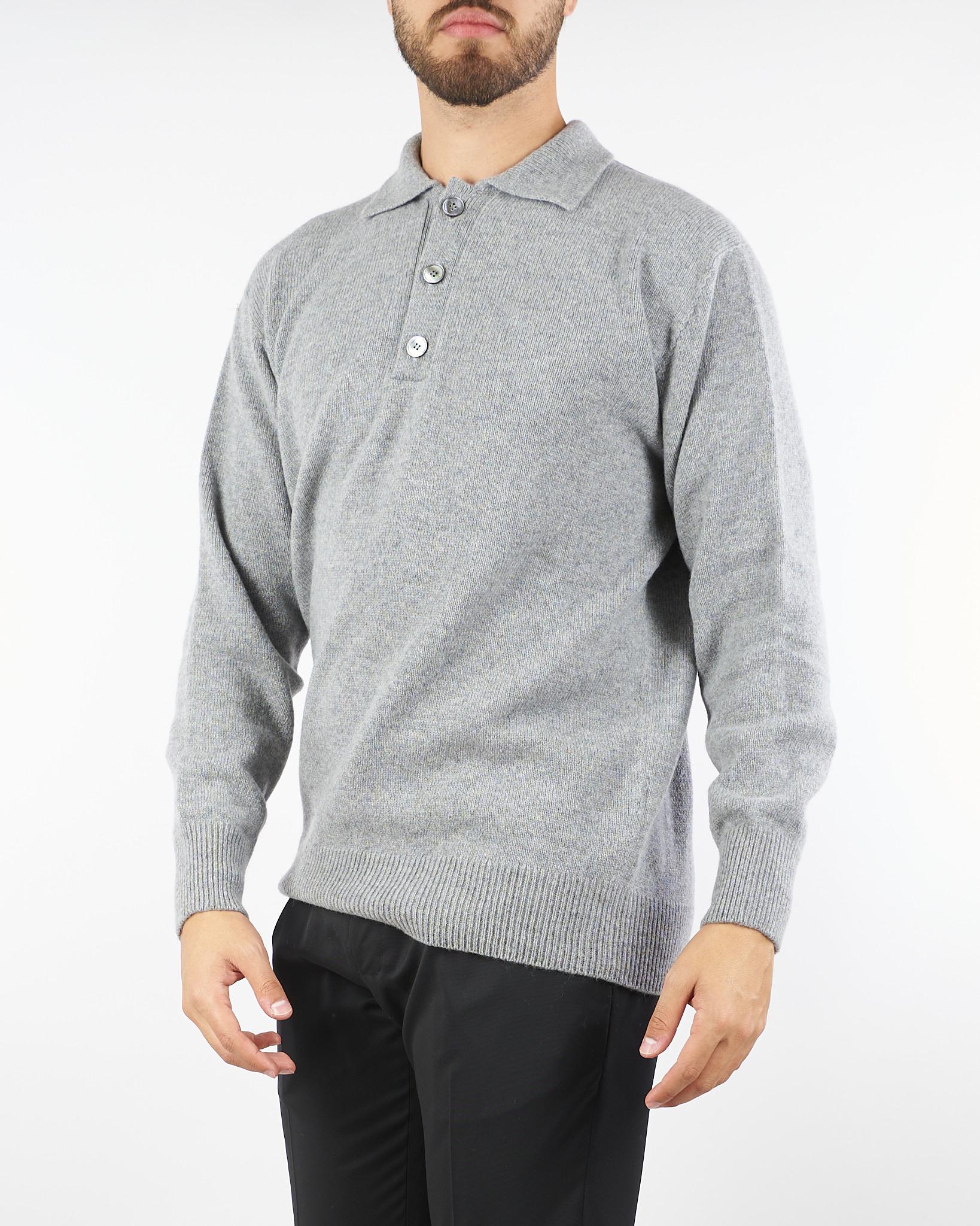 Maglia Polo Grigio in pura lana e cashmere B9F0102 93M AMARANTO 