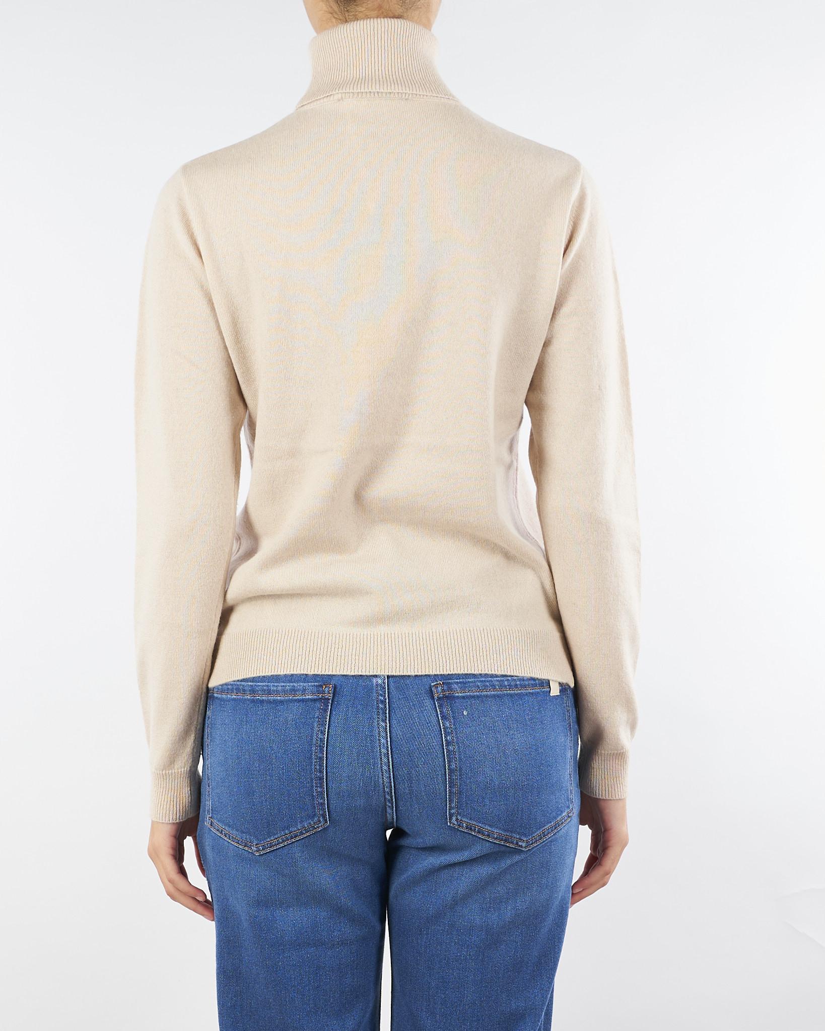 Maglia dolcevita Crema in pura lana e cashmere RI5NT001 1018 ICONA 