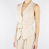 Gilet Beige con cintura TO00201TVIS0025 V0778 SIMONA CORSELLINI 