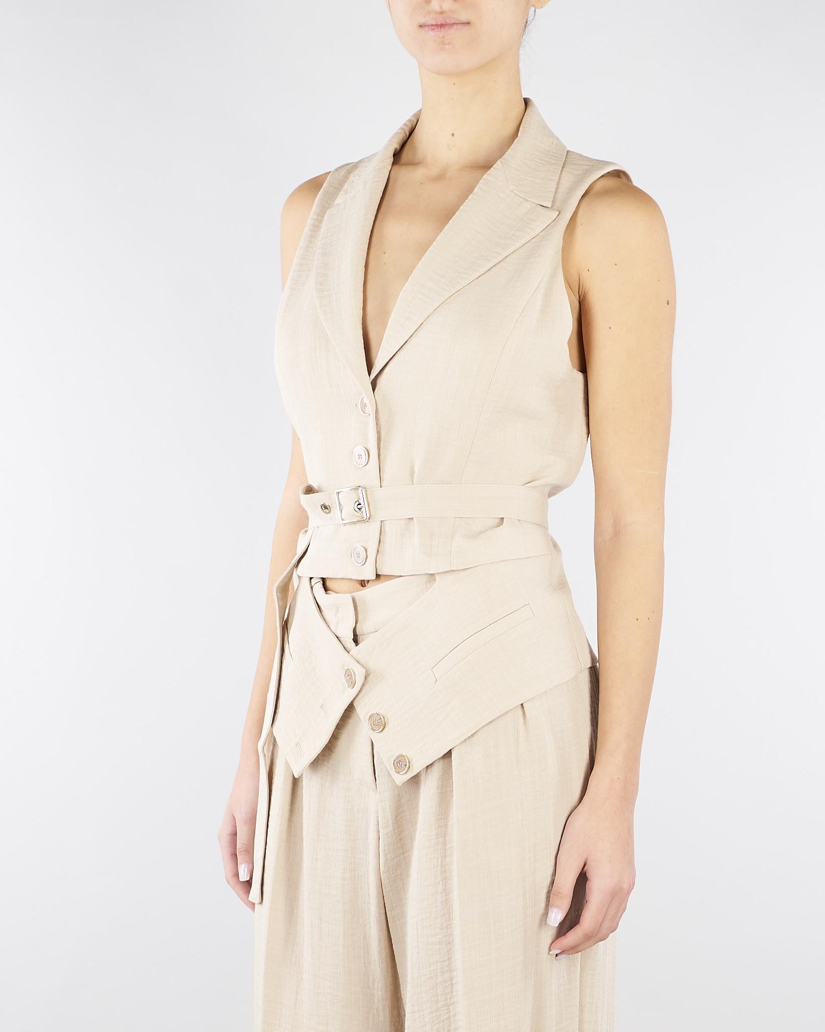 Gilet Beige con cintura TO00201TVIS0025 V0778 SIMONA CORSELLINI 