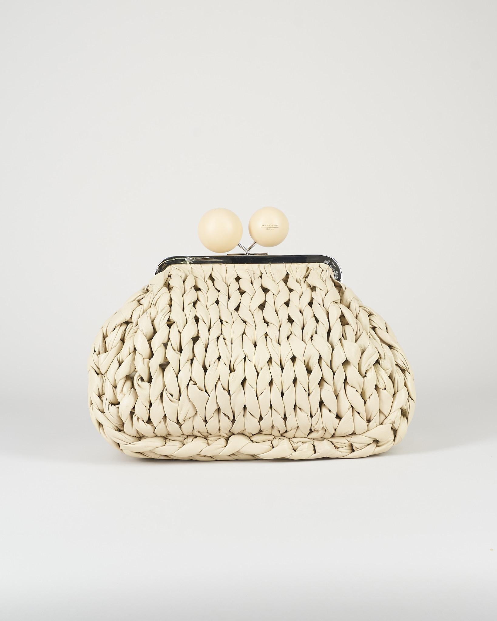 Borsa Pasticcino Bag Panna medium in nappa tricot WKALIBERO 1 MAX MARA WEEKEND 