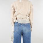 Camicia Mandorla in organza con fiocco TAB0154 03 VICOLO 