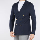 Giacca Blu doppiopetto con bottoni in metallo