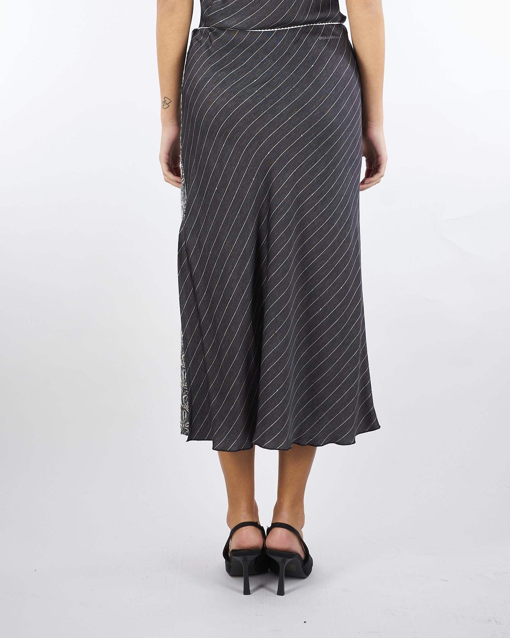 Gonna Antracite in raso gessato D47EO046REB3 MFA83 ERMANNO BY ERMANNO SCERVINO 