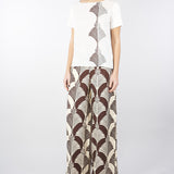 T-shirt in jersey e crêpe de Chine