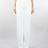 Pantaloni Avorio in doppio crêpe stretch con logo ricamato PA17161E2 360 ELISABETTA FRANCHI 