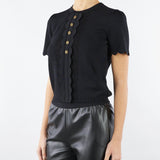 Maglia Nero con smerli e bottoni Oval T TP3203 6 TWIN SET 