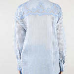 Camicia Azzurro a righe con pizzo ricamato D48EK020ES3 MFB33 ERMANNO BY ERMANNO SCERVINO 