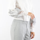 Camicia Bianco in cotone con ricami in pizzo sulle maniche A3129559 3 CLIPS 