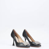 Decollette in pelle con accessorio Francesco Sacco