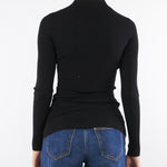 Maglia Nero a costine con dettagli à jour MK09B56E2 110 ELISABETTA FRANCHI 