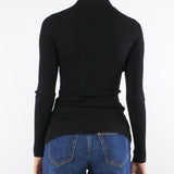 Maglia Nero a costine con dettagli à jour MK09B56E2 110 ELISABETTA FRANCHI 