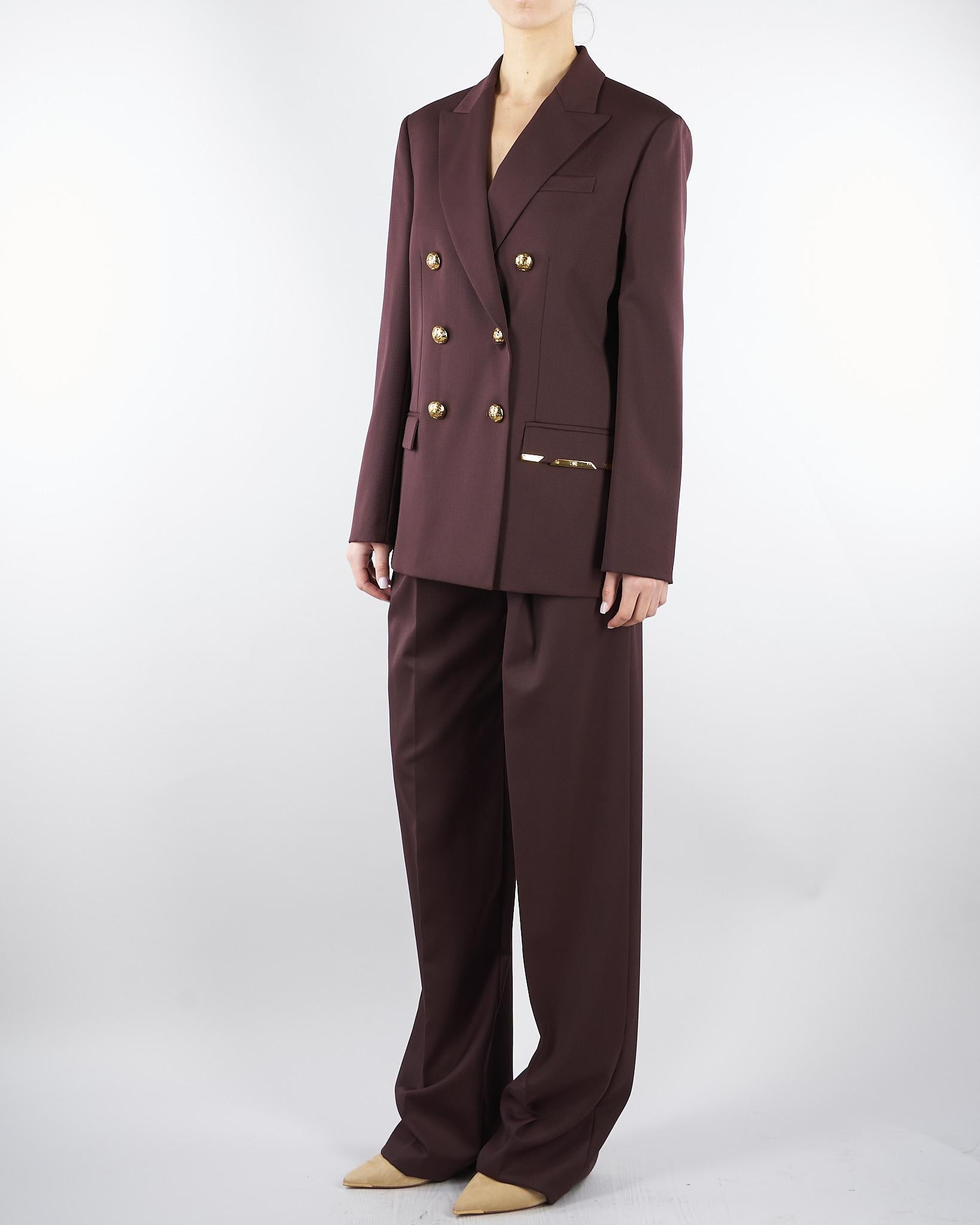 Giacca Cacao in fresco lana con placca gioiello GI22061E2 644 ELISABETTA FRANCHI 