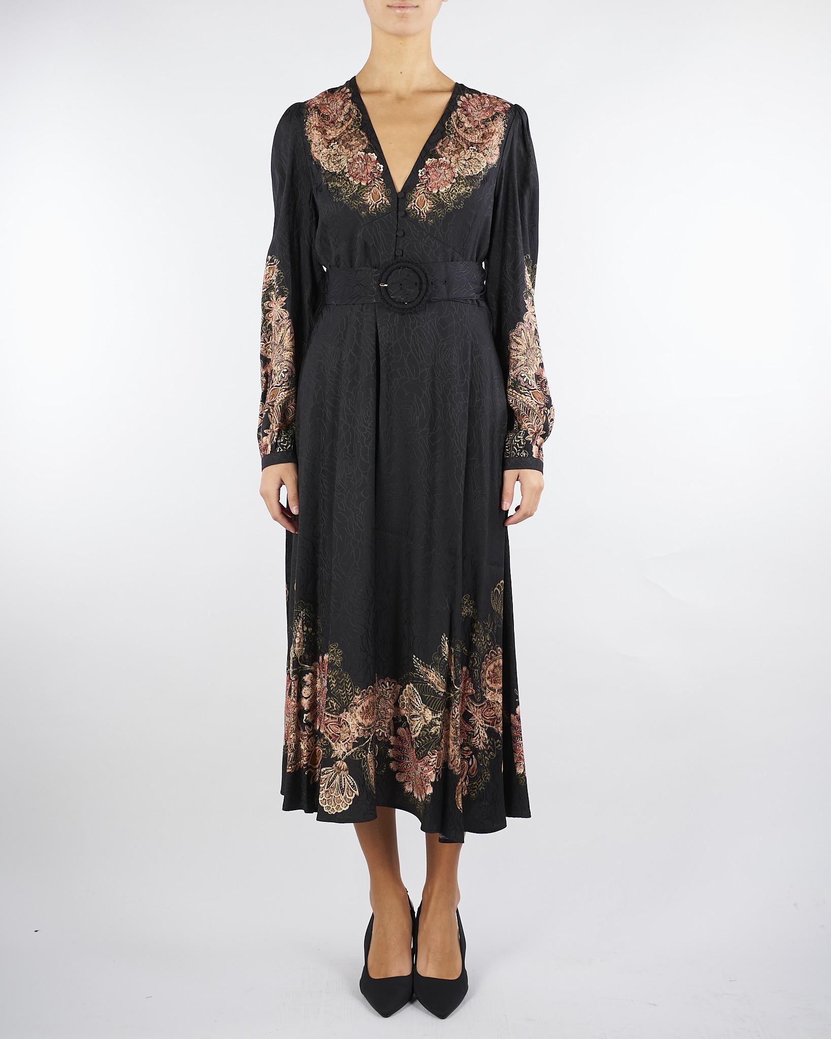 Abito Chemisier Nero con fantasia TP2043 12742 TWIN SET 