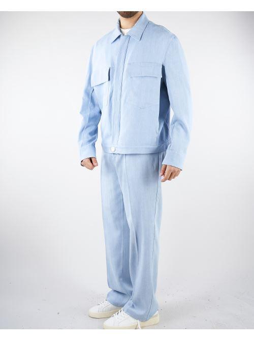 Pantalone Celeste con gamba e fondo ampio PAU3DICI039B 30 3DICI 