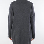 Cardigan Antracite in pura lana e cashmere con inserti in vera pelliccia V53516 98 VANISE' 