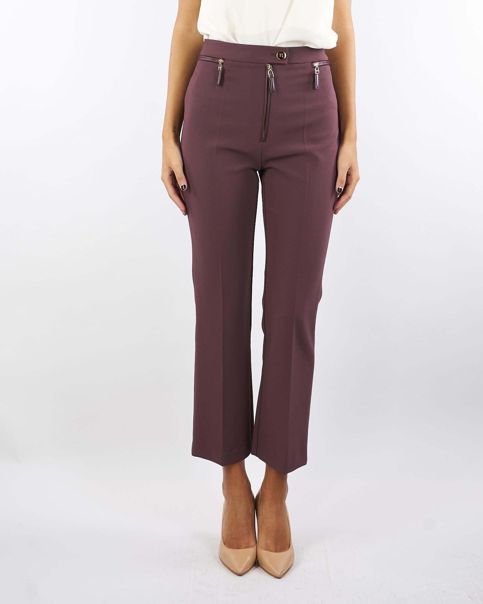 Pantaloni Merlot in doppio crêpe PA10856E2 EA4 ELISABETTA FRANCHI 