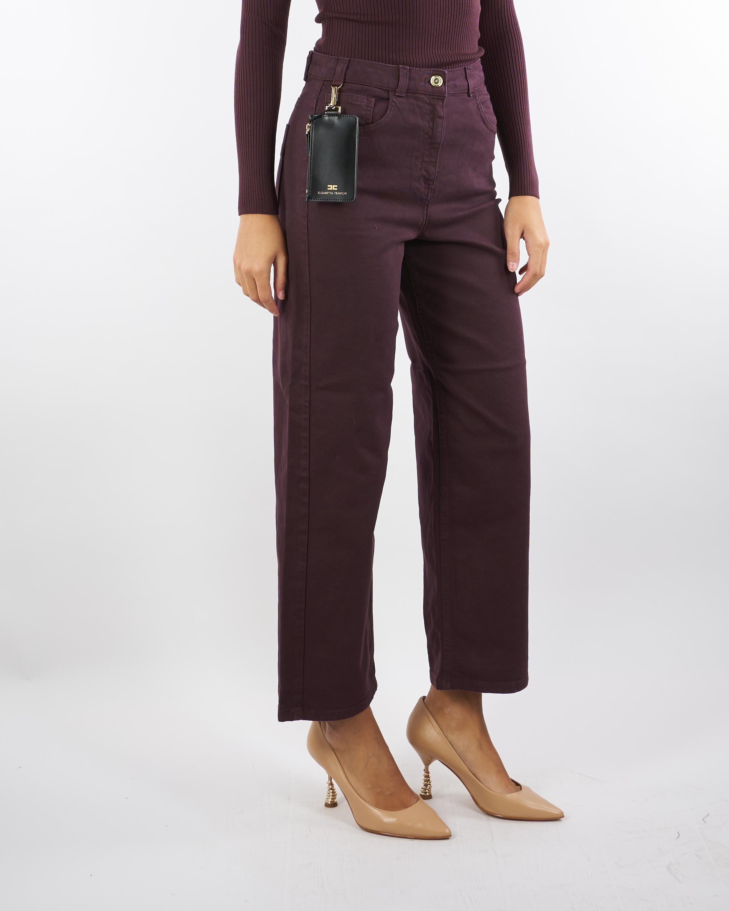 Jeans Merlot in drill di cotone PJ04D56E2 EA4 ELISABETTA FRANCHI 
