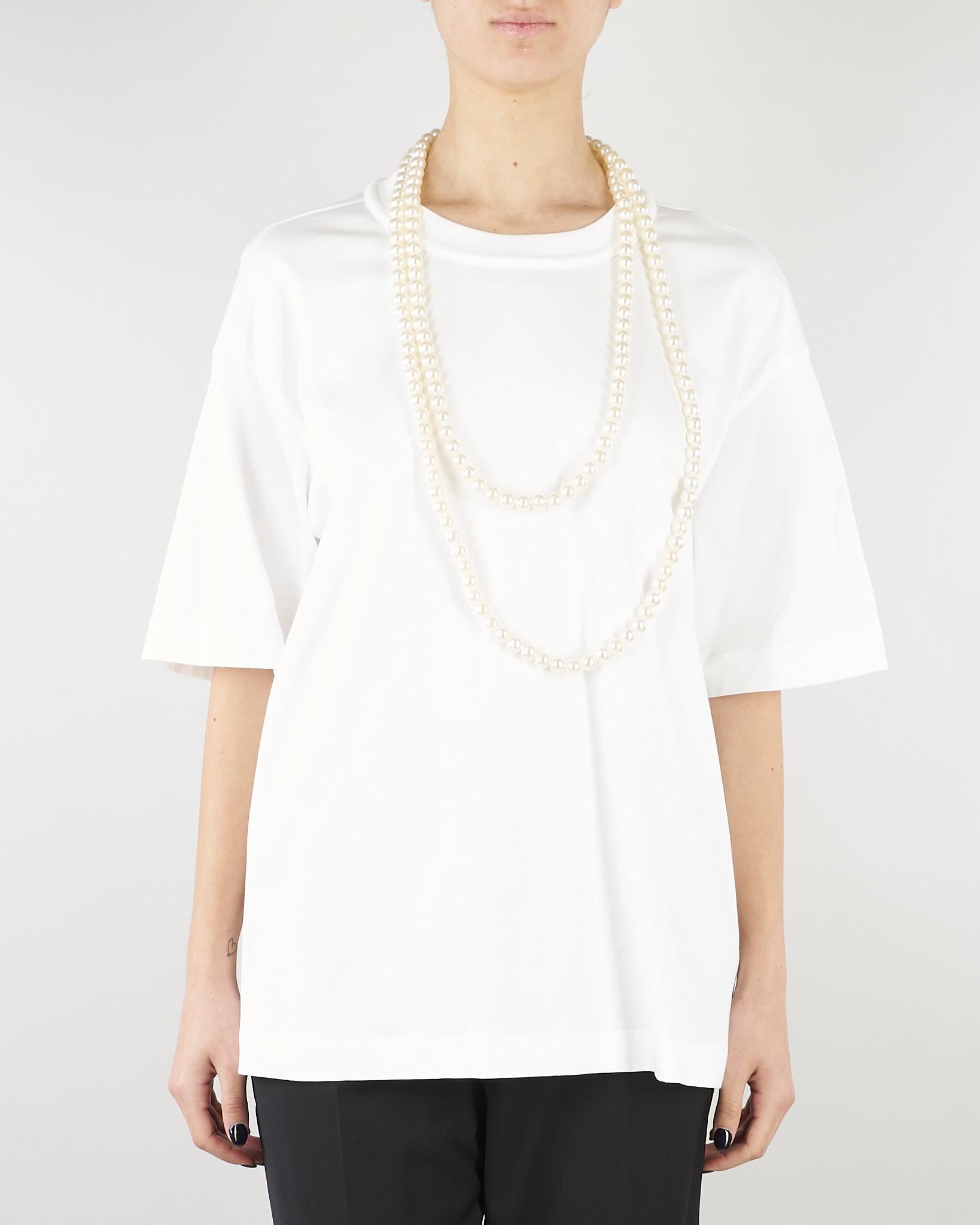 T-shirt Bianco Oversize con collana SS260216 1 ELEH 