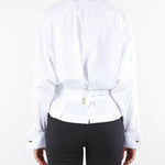 Camicia Bianco-Nero in popeline di cotone con cravatta CA09156E2 221 ELISABETTA FRANCHI 