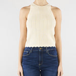 Top Mimosa Crema in maglia MIMOSA 690 NENETTE 