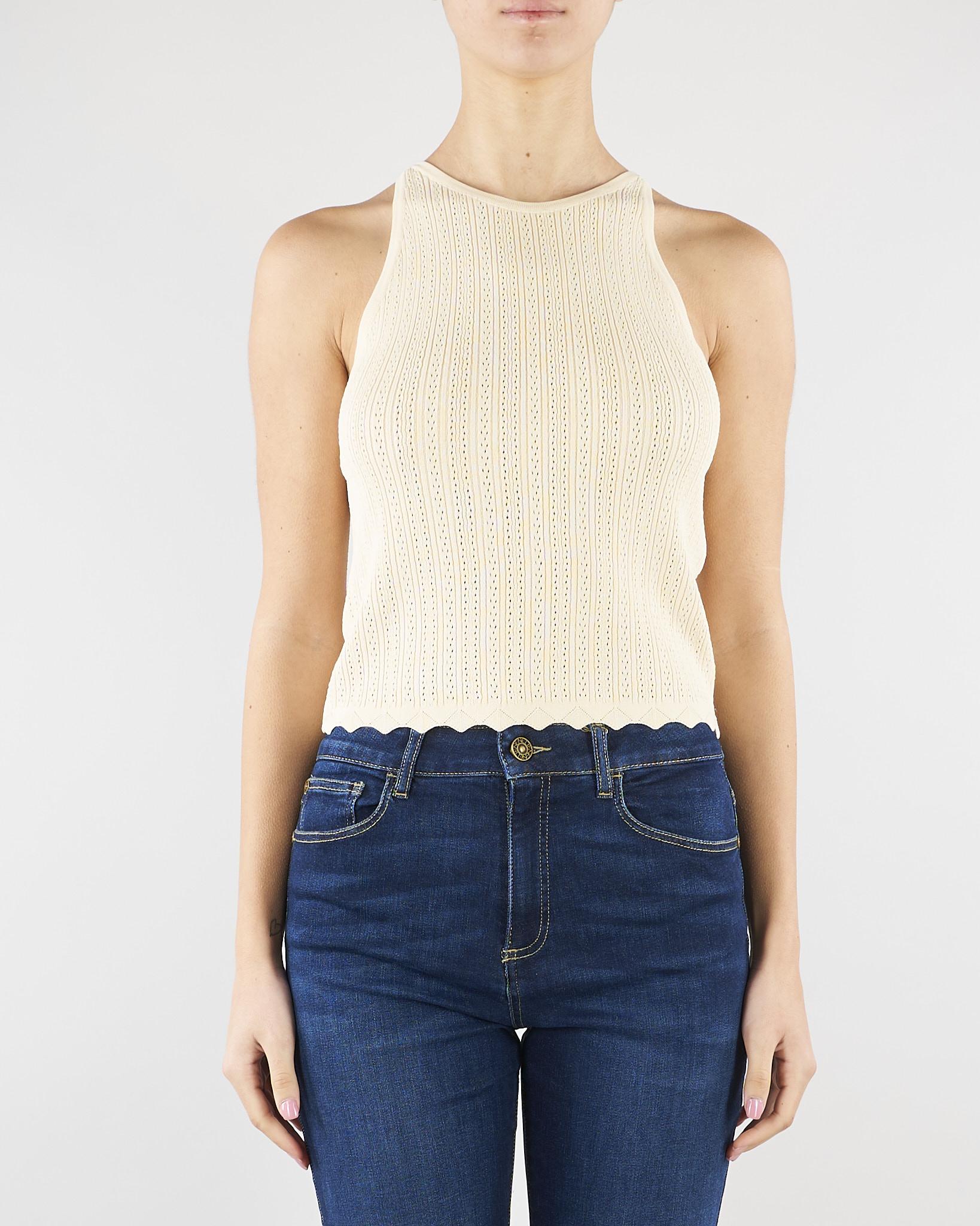 Top Mimosa Crema in maglia MIMOSA 690 NENETTE 