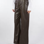 Pantaloni Marrone in ecopelle con gamba larga P6B9KGJC 80 IMPERIAL 