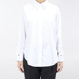 Camicia in popeline con taschino ricamato