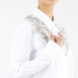 Camicia Bianco con patch di cristalli RF5100TS246 11111 BLUGIRL 
