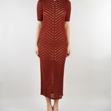 Abito lungo Ruggine in maglia chevron TT3100 13332 TWIN SET 